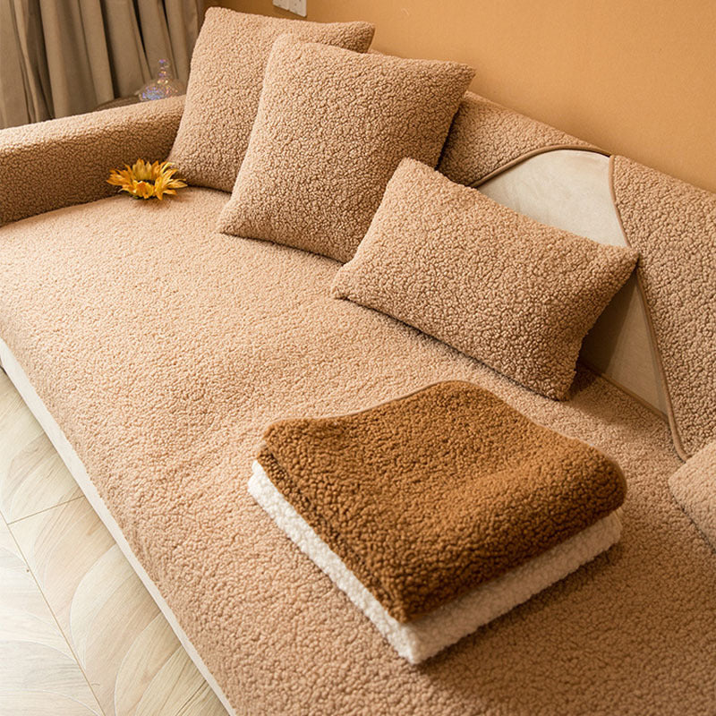 SnugNest – Teddy Sherpa Sofa Cover