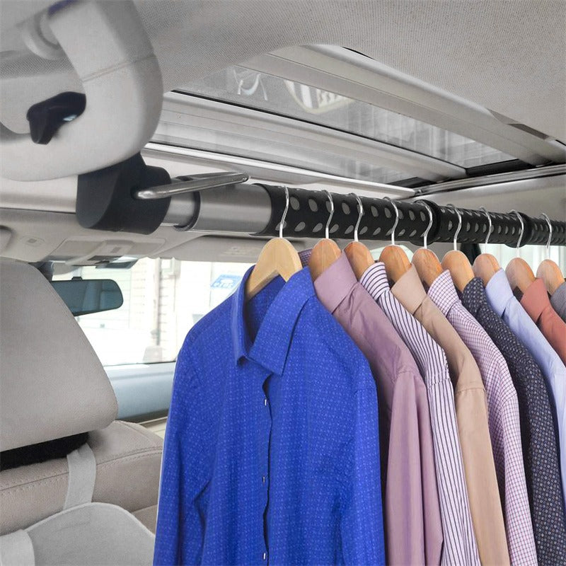 Porte-vêtements extensible pour voiture | Barre de suspension télescopique pour le voyage