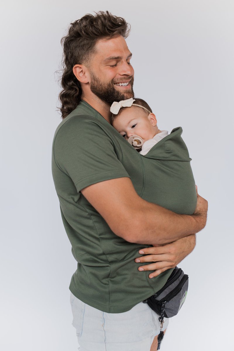 Hands-Free Infant Carrier Shirt for Moms & Dads – Soft Cotton Kangaroo Top with Built-In Pouch for Newborns & Nursing – Bonding Tee for