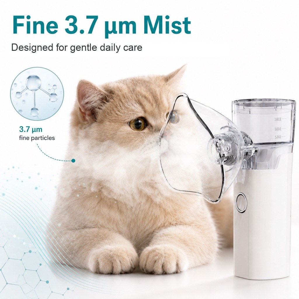 Ortekor Portable Pet Nebulizer Care Kit for Cats & Dogs - Quiet Mist Device for Senior & Sensitive Pets