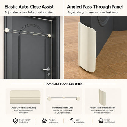 Ortekor No-Drill Cat Door Alternative for Litter Rooms & Bedrooms – Helps Cats Pass Through Without Leaving Doors Wide Open