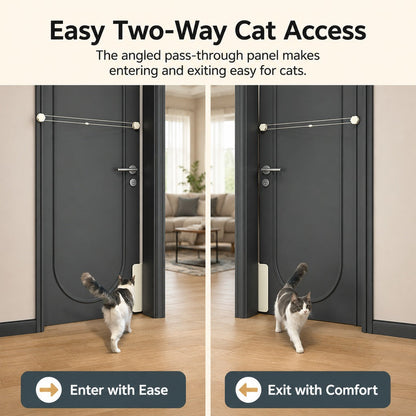 Ortekor No-Drill Cat Door Alternative for Litter Rooms & Bedrooms – Helps Cats Pass Through Without Leaving Doors Wide Open