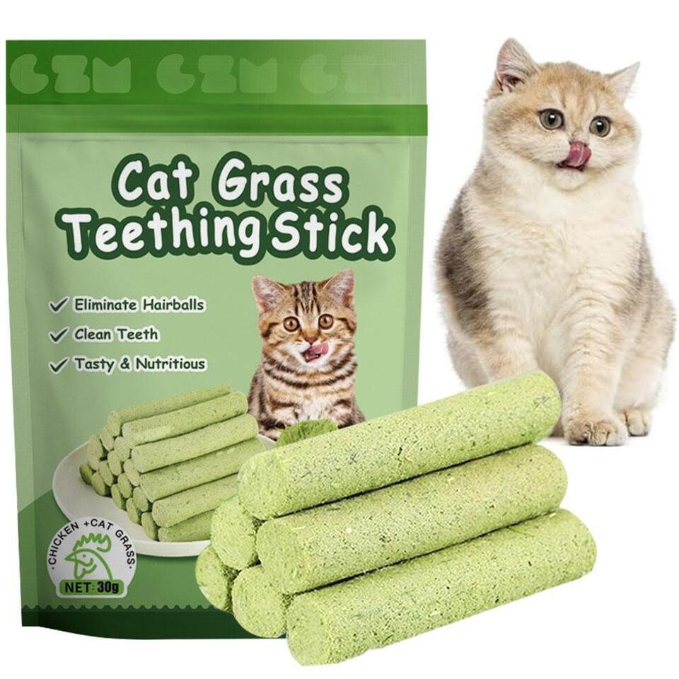 Natural Fiber Chew Sticks for Cats – Dental Health & Digestive Support, 6-Pack Set for Kittens & Adults
