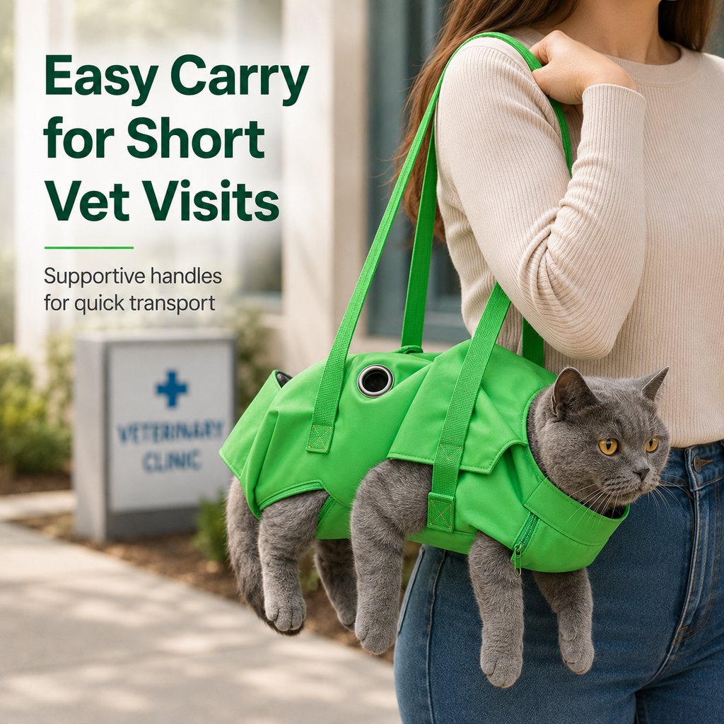 Ortekor Multi-Use Cat Carrier & Grooming Bag - Easy Paw Access for Vet Visits & At-Home Care