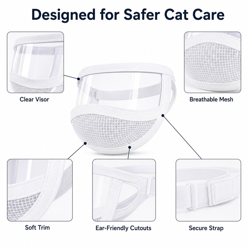 Ortekor Clear-View Cat Grooming Shield for Nail Trims & Ear Cleaning - Helps Reduce Bites and Scratches During Cat Care