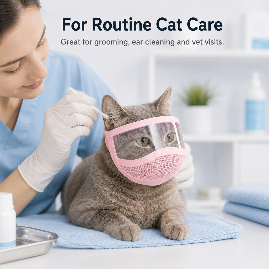 Ortekor Clear-View Cat Grooming Shield for Nail Trims & Ear Cleaning - Helps Reduce Bites and Scratches During Cat Care