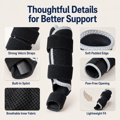 Ortekor Cat Leg Support Brace for Recovery Care - Adjustable Front or Hind Leg Splint for Weak Legs