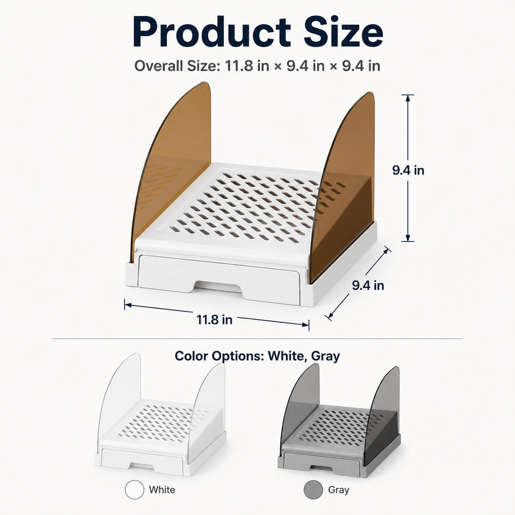 Ortekor Adjustable Cat Litter Box Step with Pull-Out Tray for Cleaner Floors