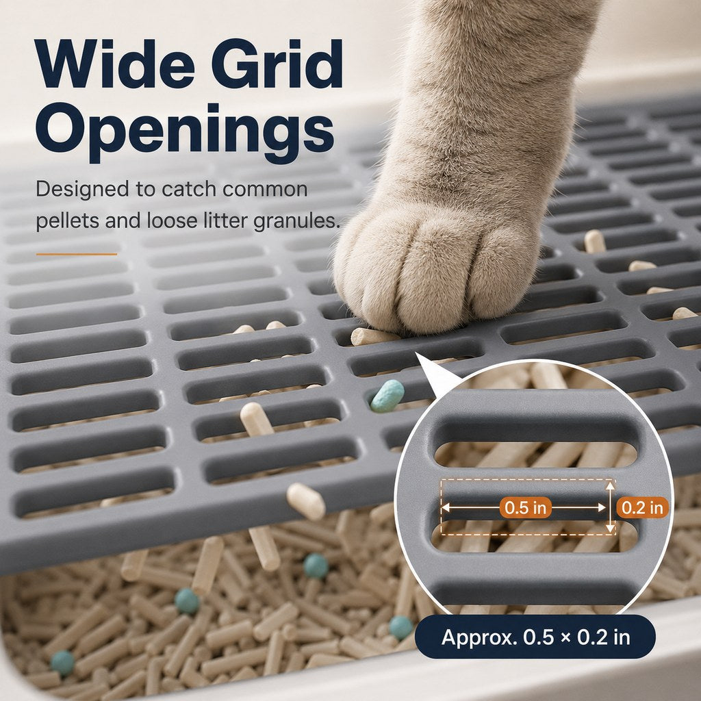 Ortekor Modular Cat Litter Mat for Litter Box Exits - Double-Layer Litter Trap for Cleaner Floors
