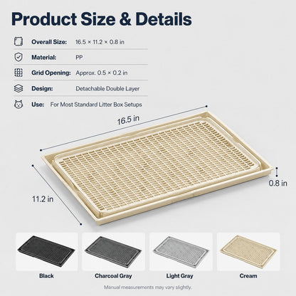 Ortekor Modular Cat Litter Mat for Litter Box Exits - Double-Layer Litter Trap for Cleaner Floors