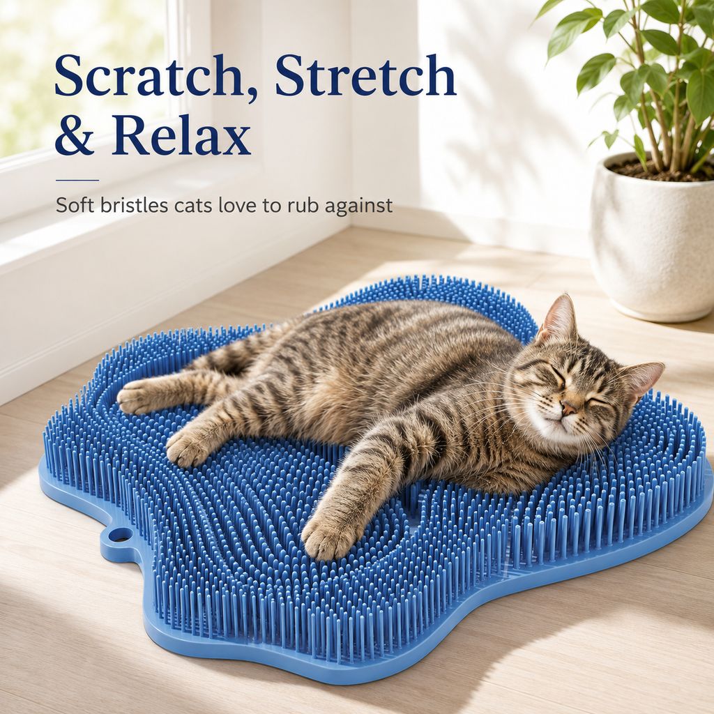 Ortekor Soft TPR Cat Scratch & Massage Mat for Indoor Cats – Sofa-Saving Pad for Scratching, Stretching & Rubbing