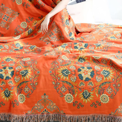 Reversible Cotton Quilt Lightweight Floral Bedspread for All Seasons Queen King Full Size Breathable Coverlet