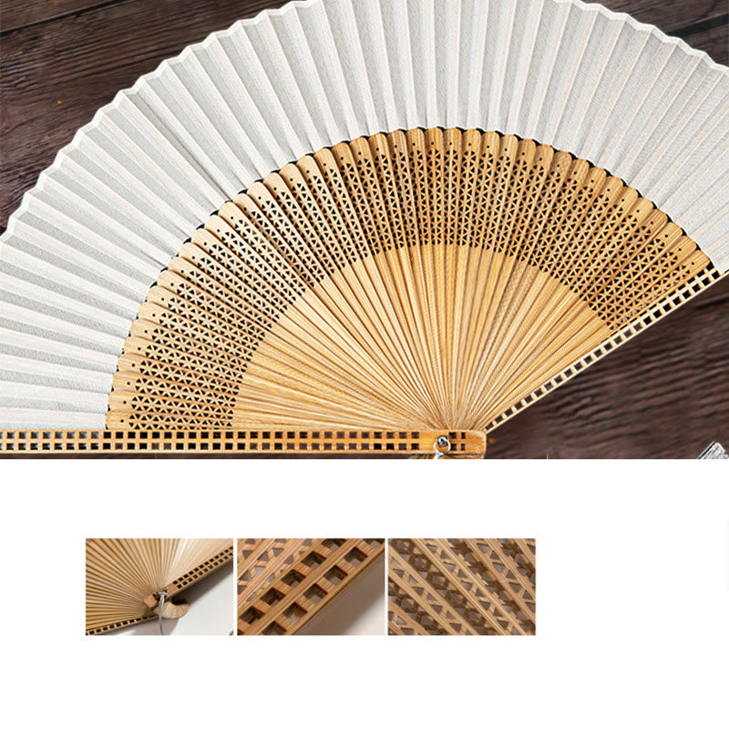 Silk Bamboo Hand Fan – Folding Oriental Style Accessory for Weddings, Parties & Summer Cooling – Lightweight Portable Fan with Elegant