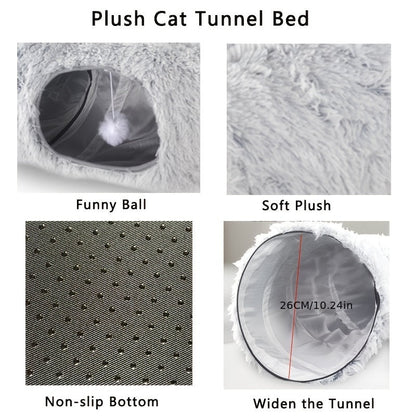 Cozy Cat Nest | Plush Cat Tunnel with Foldable Design for Comfortable Retreat