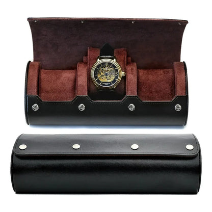 Leather Watch Storage Case for 3-6 Watches – Premium Organizer Box with Velvet Interior for Travel & Home Display