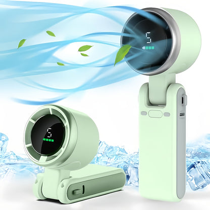 Handheld Rechargeable Fan – 5-Speed Portable USB Personal Cooling Fan for Travel, Desk, Outdoor Activities