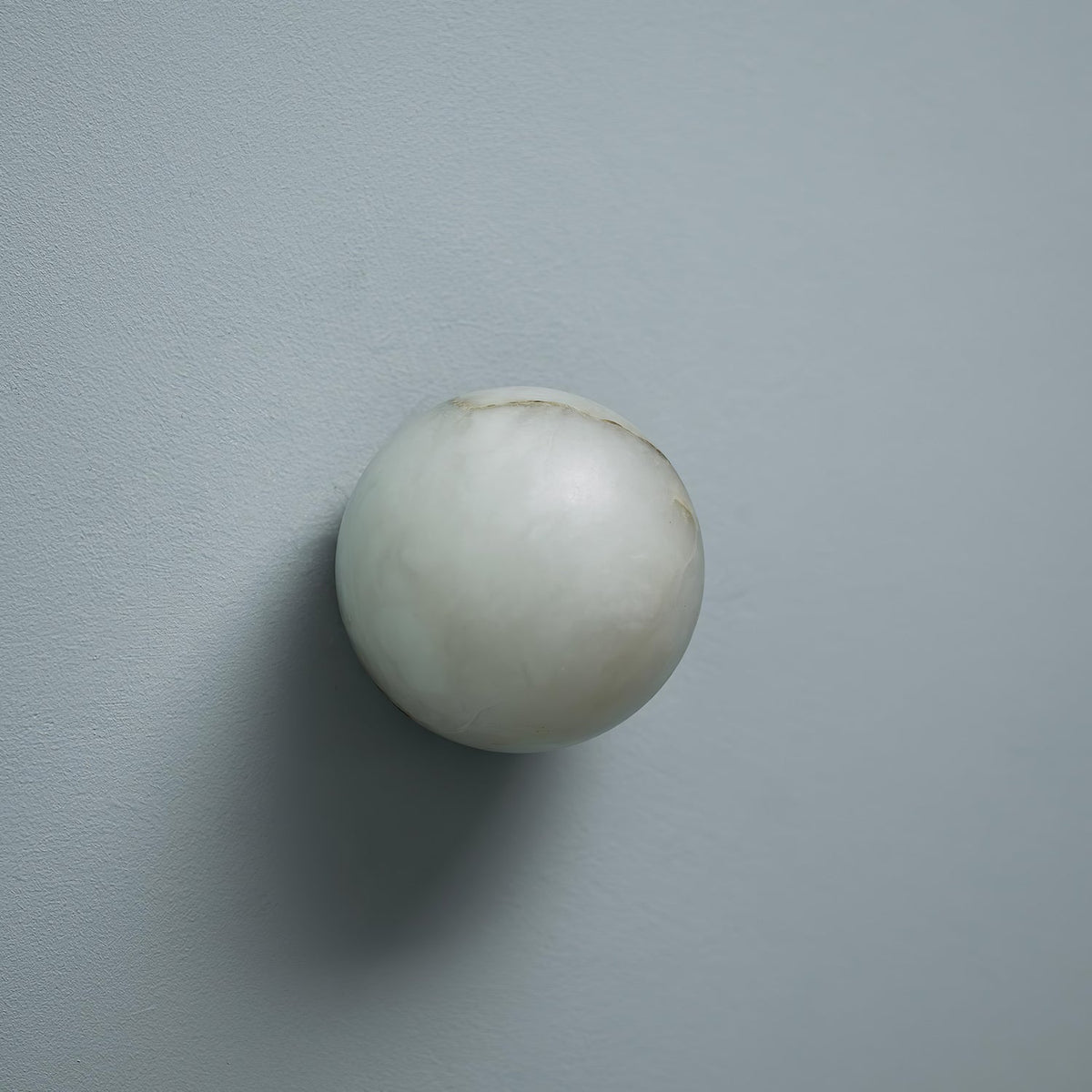 Compact Alabaster Sconce 5 in Globe Natural Stone Diffuser Modern Minimalist Lighting for Bedroom Hallway Entryway Accent Wall Mount Fixture