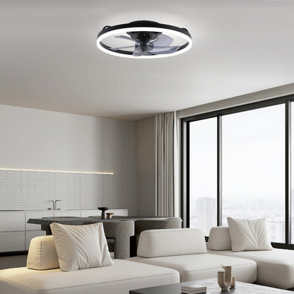 Modern Ceiling Fan with Dimmable LED Lights | Flush Mount Design for Efficient Air Circulation and Style