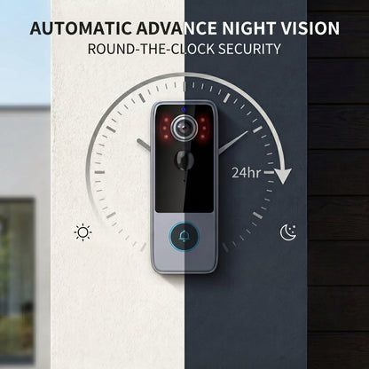 Smart Wireless Video Doorbell with HD Camera, Two-Way Talk & Motion Alerts – No Monthly Fees, Weather Resistant, Night Vision for Front