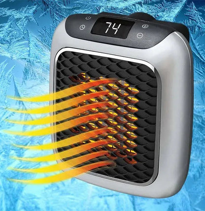Compact 800W Wall-Outlet Space Heater with LED Display & Remote Control for Quick Room Heating