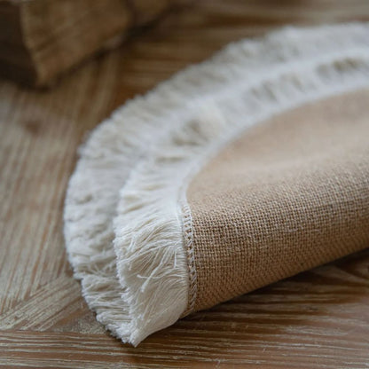 Woven Jute Runner for Dining Tables 12 in x 71 in Natural Beige Farmhouse Buffet Cloth Centerpiece Decor Boho Kitchen Rustic Home Styling
