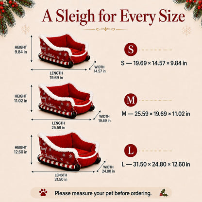 Ortekor Christmas Sleigh Dog Bed for Holiday Living Rooms – Cozy Pet Rest & Festive Décor