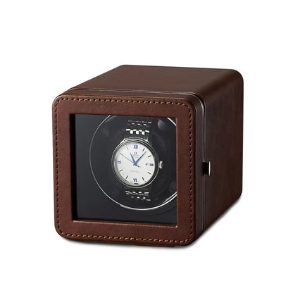 Single Watch Winder Case with 5 Rotation Modes, LED Display & Quiet Motor for Automatic Timepieces