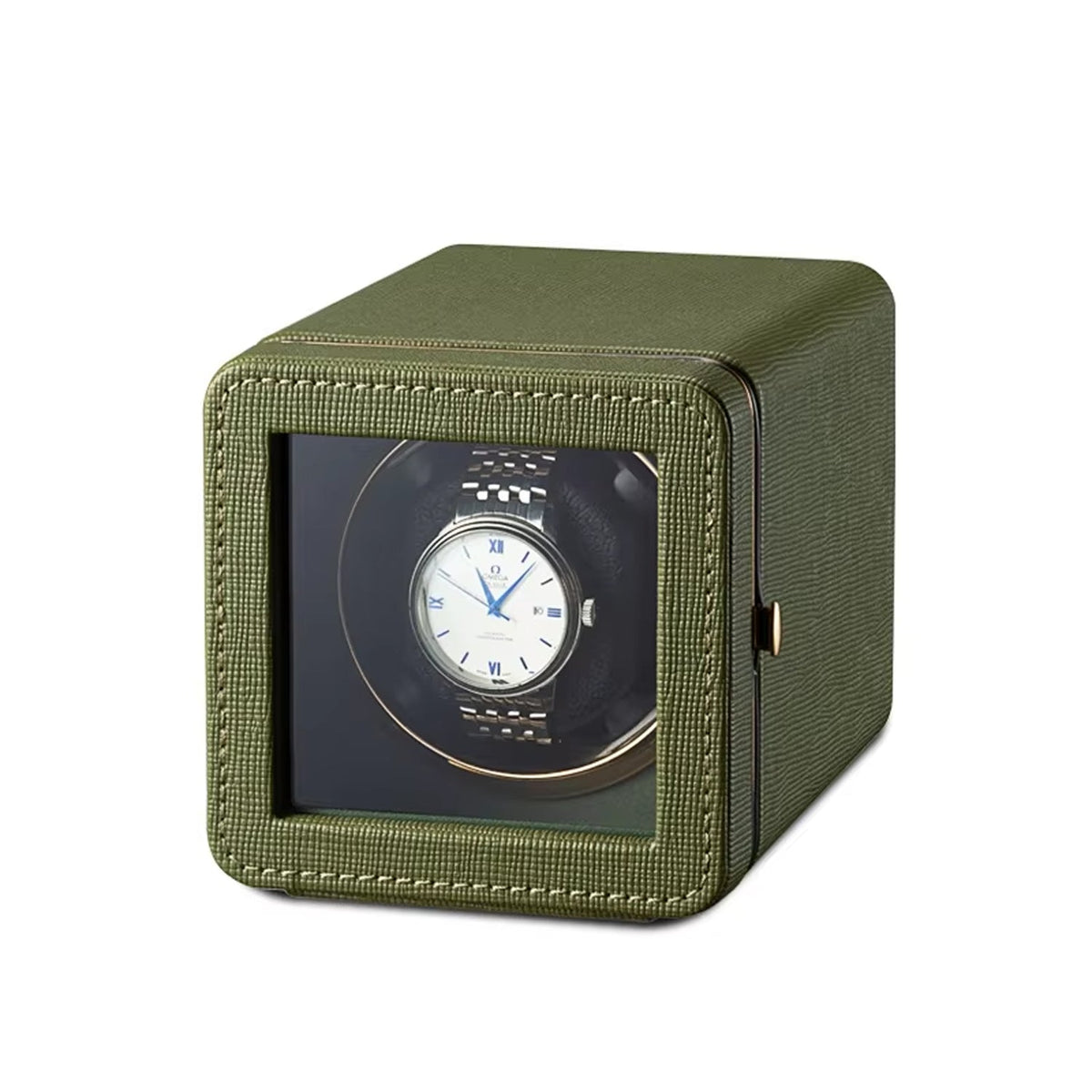 Single Watch Winder Case with 5 Rotation Modes, LED Display & Quiet Motor for Automatic Timepieces