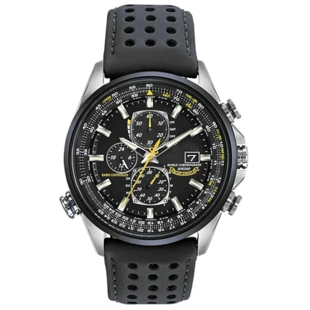 Men's Stainless Steel Chronograph Watch with Date Display & Leather Strap | Water Resistant Quartz Dress Wristwatch for Everyday Wear