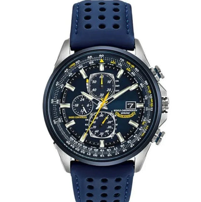 Men's Stainless Steel Chronograph Watch with Date Display & Leather Strap | Water Resistant Quartz Dress Wristwatch for Everyday Wear