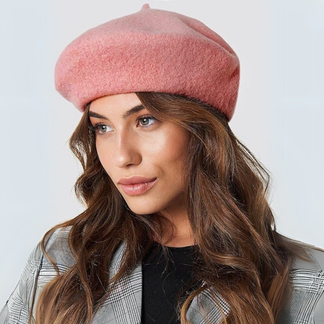 Women's Wool Beret Hat – Lightweight Parisian-Style Winter Cap in 10 Colors for Fall & Cold Weather