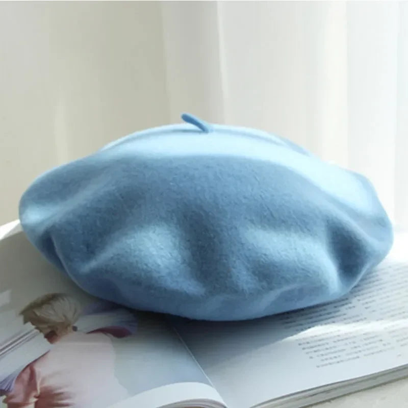 Women's Soft Felt Hat French Style Artist Cap Stretchy Headwear for Fall Winter Daily Fashion Casual Formal Wear