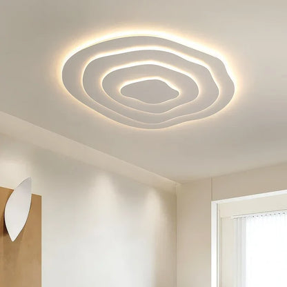 LED Flush Mount Ceiling Light 16-24 in White Acrylic Wave Design for Bedroom Living Room Hallway Dimmable Modern Lighting Fixture 110V