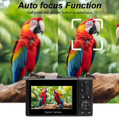 Compact 4K Digital Video Camera with Flip Screen & 18x Zoom for Vlogging, Content Creation, Travel & Photography