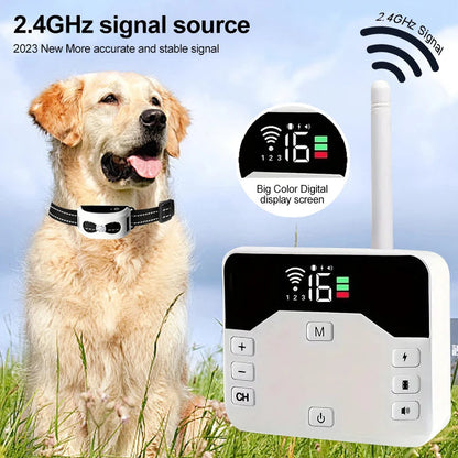 Wireless Dog Fence & Training Collar System with 300-Yard Range | Waterproof Rechargeable Pet Containment for Small Medium Large Dogs