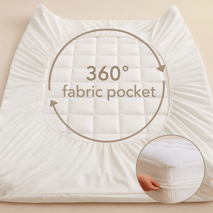 Memory Foam Mattress Pad with Temperature-Regulating Gel Layer for Back Support & Cool Sleep