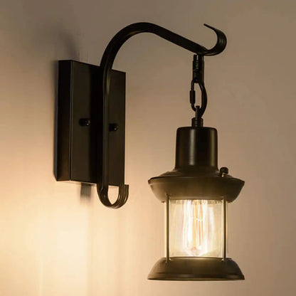 Industrial Metal Wall Sconce with Clear Glass Shade for Kitchen, Hallway & Bathroom – Bronze or Black Finish