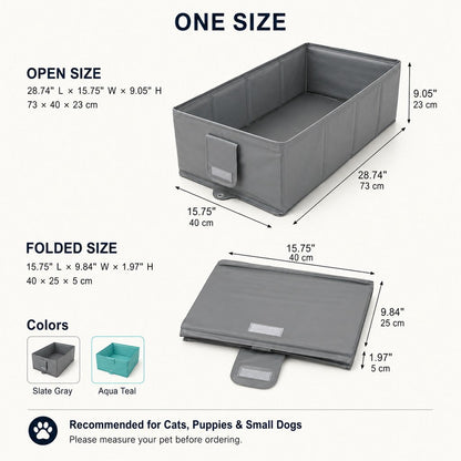 Ortekor Collapsible Pet Bathtub with Drain Plug for Cats & Small Dogs - Easy At-Home Baths, Folds Flat for Storage