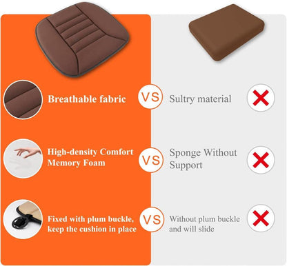 Gel-Infused Memory Foam Seat Cushion for Car Driver Support Relief Black Gray