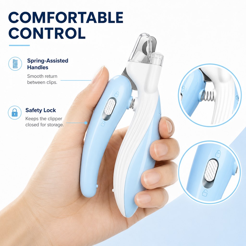 Ortekor Pet Nail Clippers for At-Home Grooming – LED Guard & Mini Styles for Cleaner, Easier Dog & Cat Nail Trims