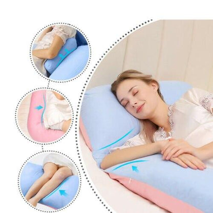 U-Shaped Full Body Pillow for Side Sleepers, Pregnancy Support & Back Pain Relief – Extra Long Maternity Cushion with Removable Cover