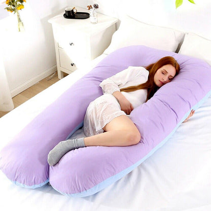 U-Shaped Full Body Pillow for Side Sleepers, Pregnancy Support & Back Pain Relief – Extra Long Maternity Cushion with Removable Cover