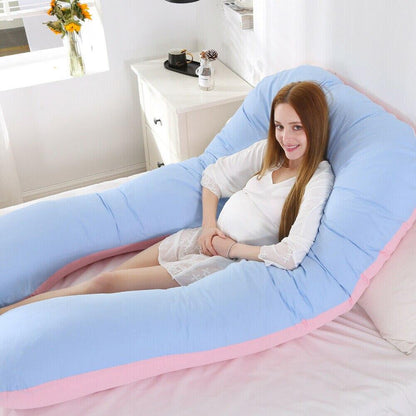 U-Shaped Full Body Pillow for Side Sleepers, Pregnancy Support & Back Pain Relief – Extra Long Maternity Cushion with Removable Cover