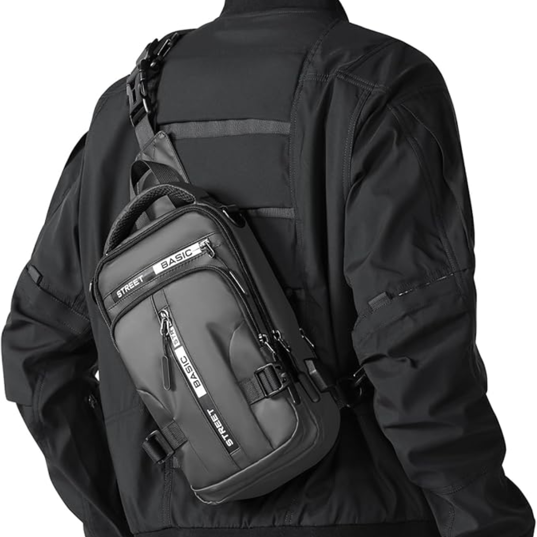 Lightweight Nylon Sling Bag Shoulder Pack for Hiking Travel Cycling Daily Outings Crossbody Chest Carry Organized Storage Multiple Pockets