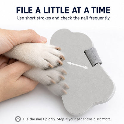 Ortekor Quiet Handheld Pet Nail File Board for At-Home Dog & Cat Nail Care - Blade-Free, No Charging