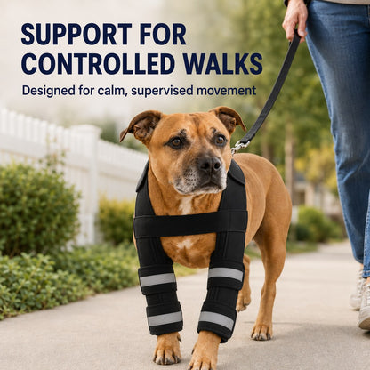 Ortekor Dog Double Front Leg Support Brace for Unsteady Walking - Chest Harness with Internal Metal Support Inserts