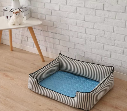 Tapis rafraîchissant pour animaux, coussin respirant en fibre thermorégulatrice pour chiens et chats, confort estival, portable, pour l'intérieur et l'extérieur, sans réfrigération