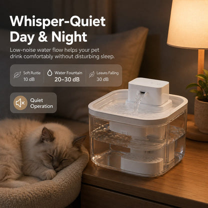 Ortekor Cordless Motion Sensor Cat Water Fountain for Any Room - 3.1L Fresh Water Without Cords