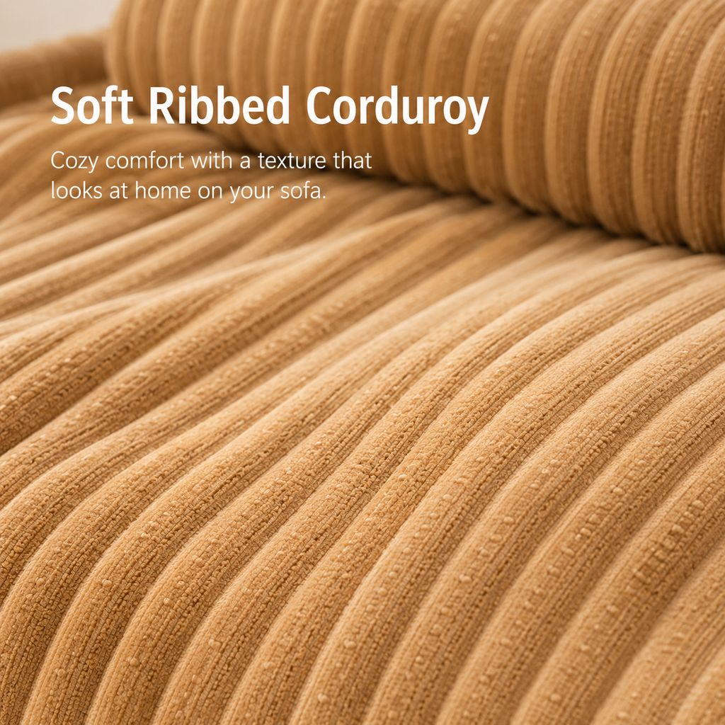 Ortekor 3-Sided Corduroy Pet Couch Cover for Dogs & Cats – Non-Slip Bolster Sofa Protector for Sofas & Chairs, Helps Keep Fur & Everyday Messes Off Furniture