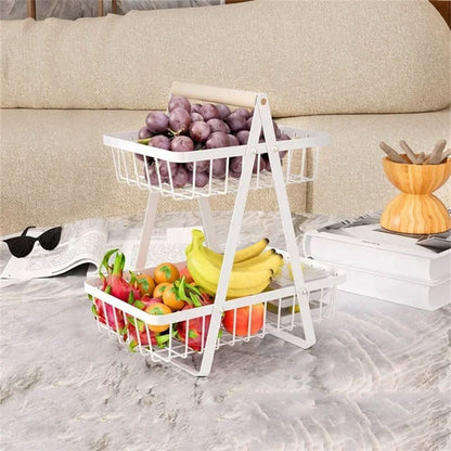 HARVESTTIER – Panier à fruits à 2 étages pour un rangement élégant au quotidien
